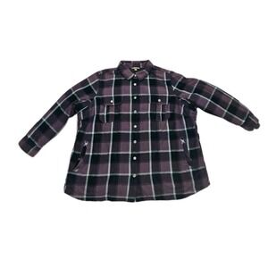 Duluth Trading Flannel Lined Shirt Womens Sz 2X Free Swingin Plaid Jacket Purple